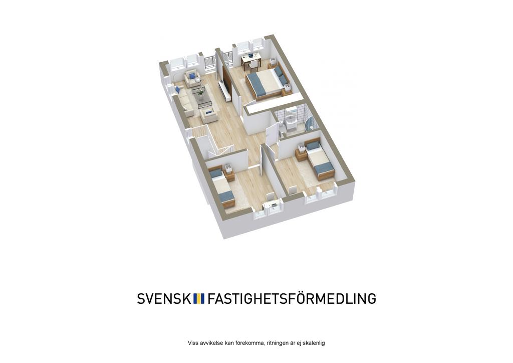 Planritning, övervåning - 3D