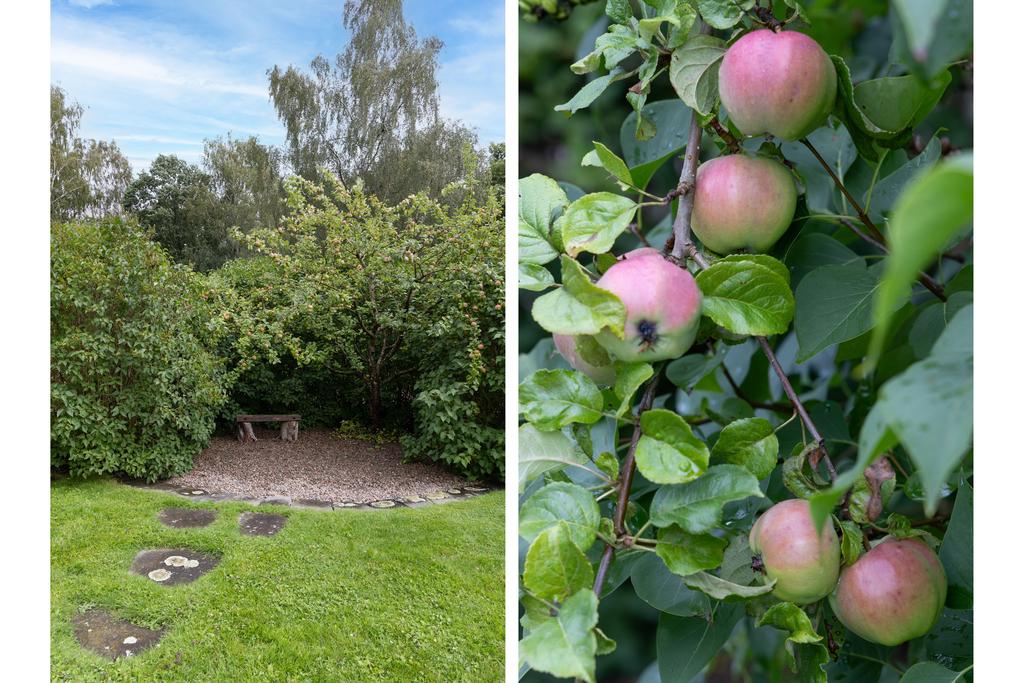 Den doftande syrenbersån bjuder in till avkoppling och sinnesro.