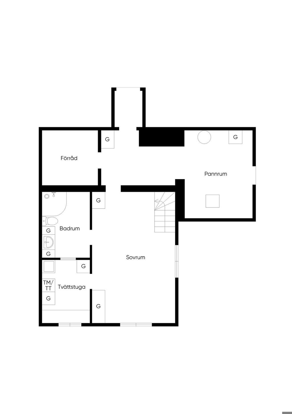 Planlösning Bostadshuset souterrängplan