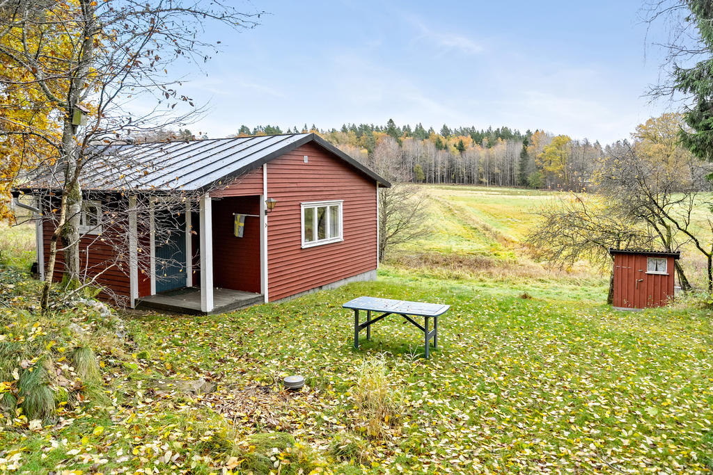 Stugan med sitt falsade plåttak