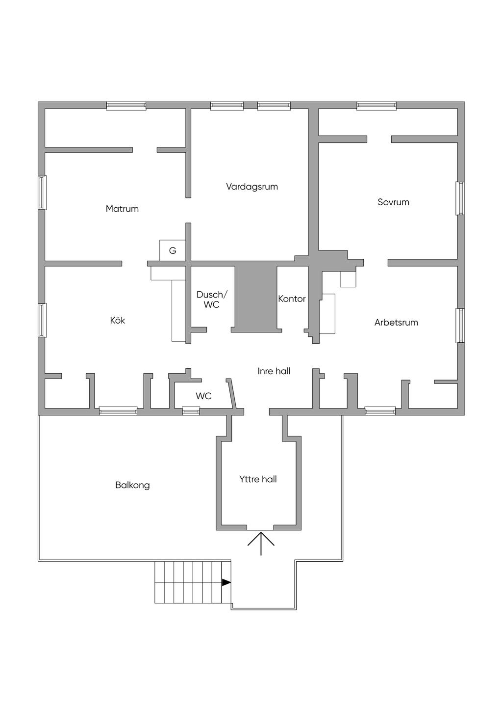 Planlösning övre plan