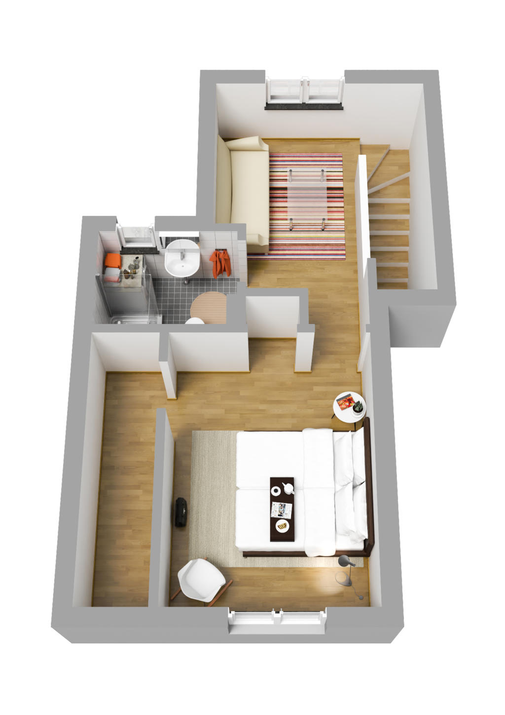 Planlösning övre plan 3D