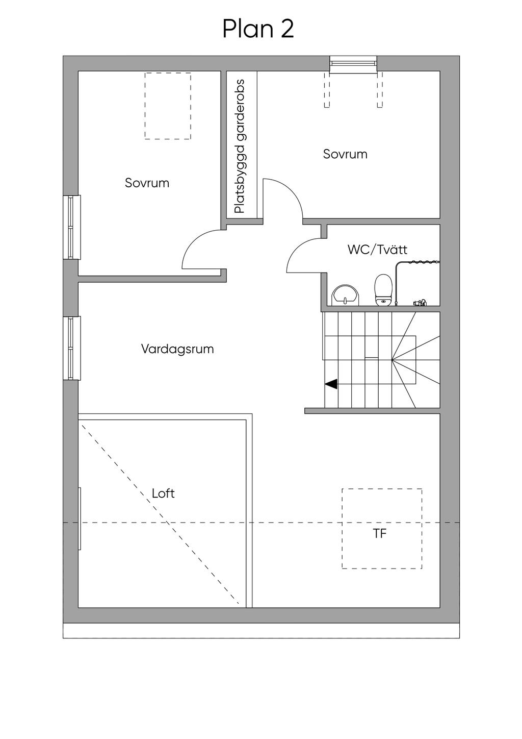 Planlösning övre plan