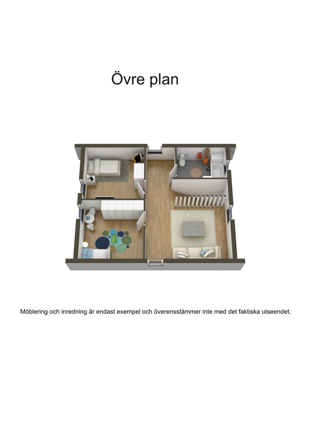 Planlösning övre plan 3D