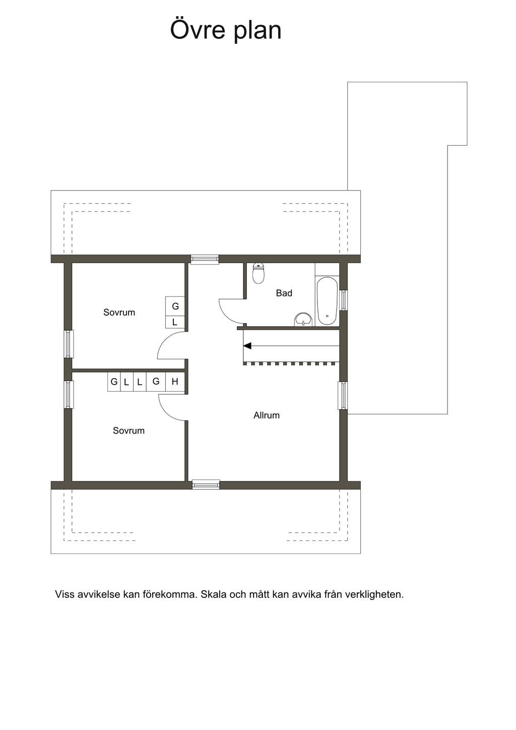 Planlösning övre plan 