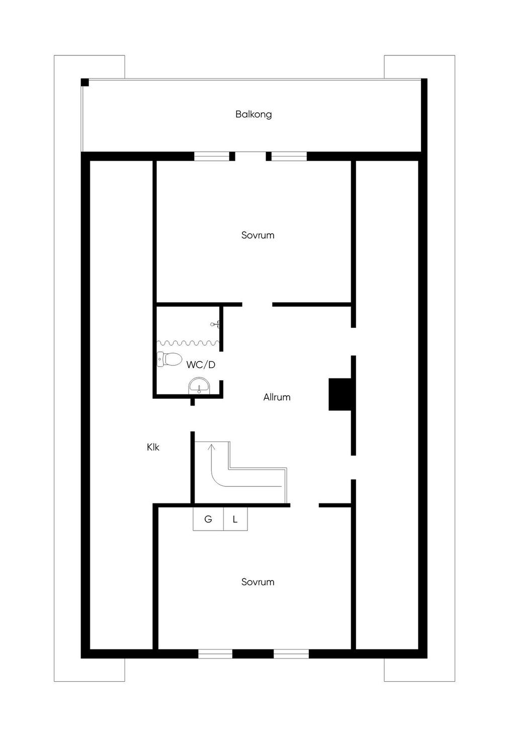 Planlösning Övre plan