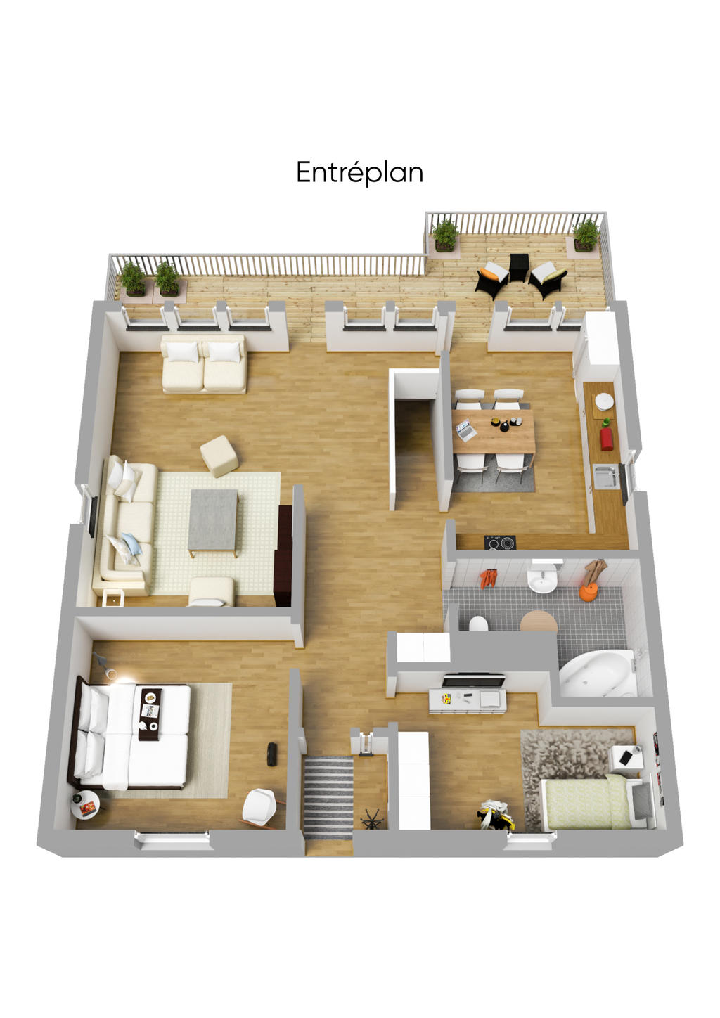 Planlösning - Entréplan 1 3D