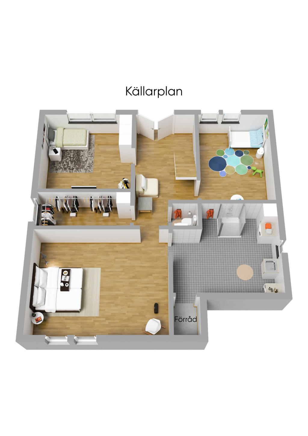 Planlösning - Bottenplan 3D