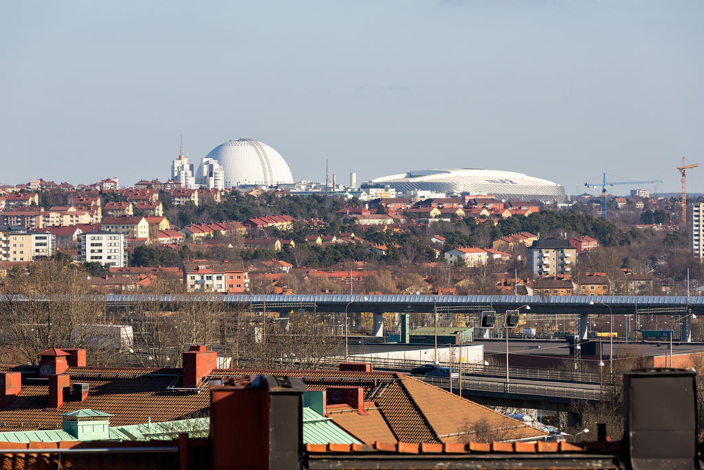 Utsikt från den gemensamma takterrassen