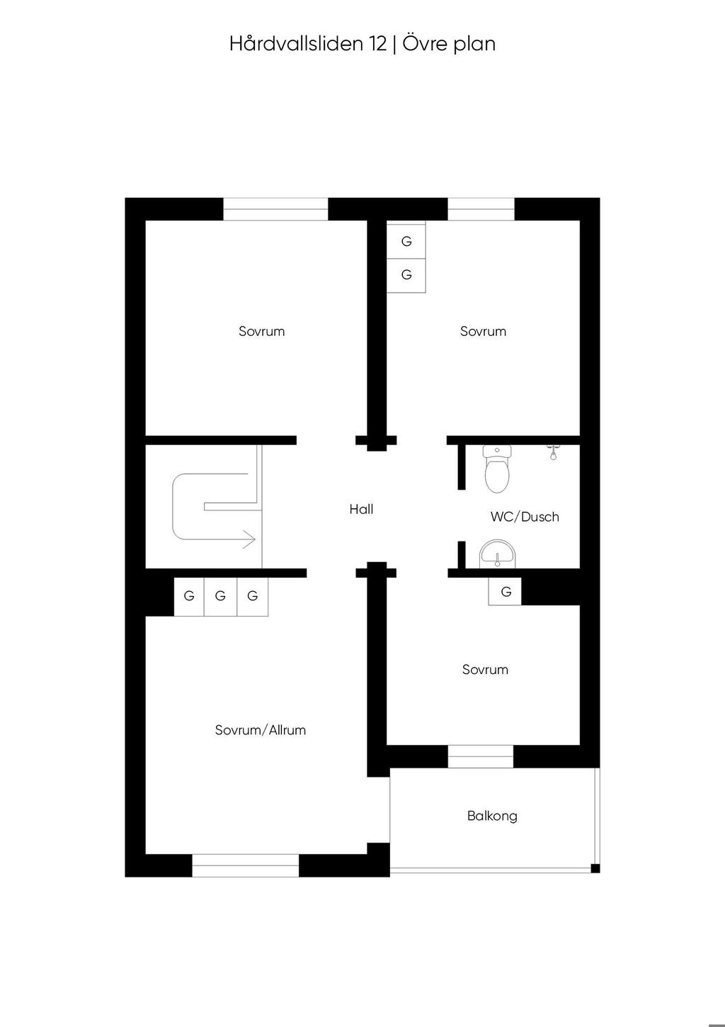 Planlösning övre plan