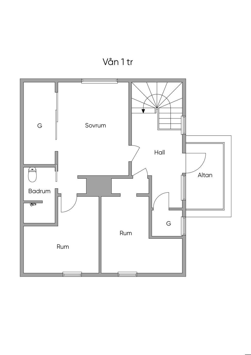 Planlösning övre plan