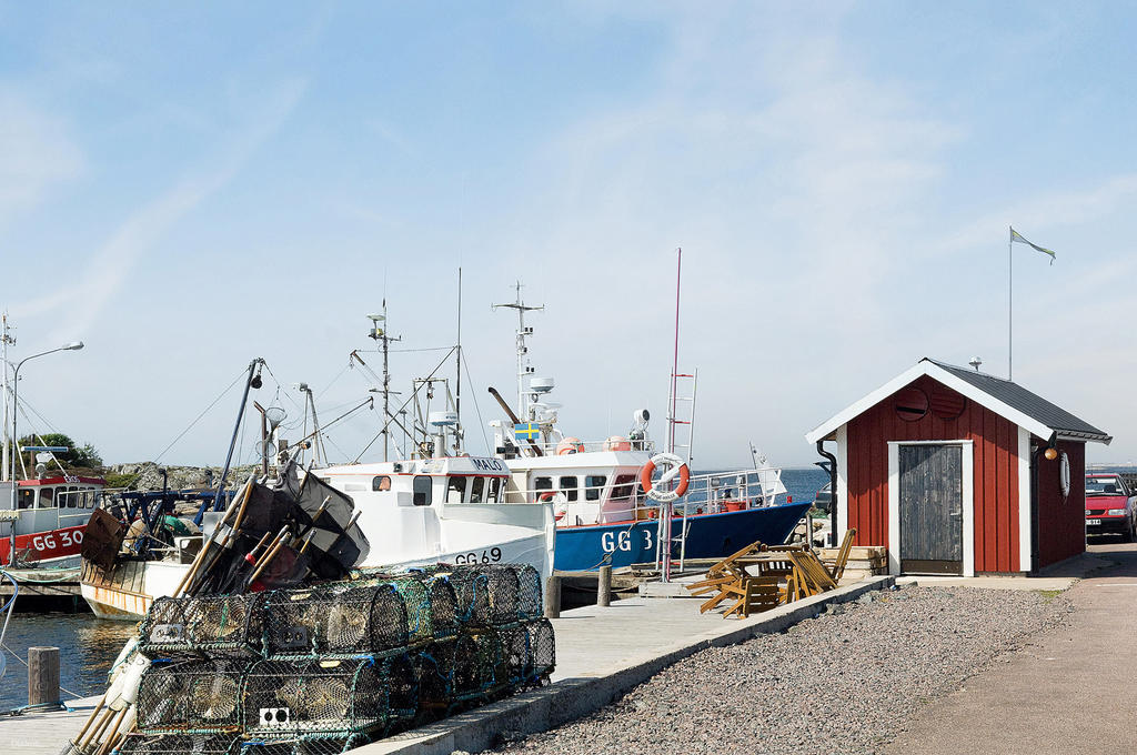 Lerkils båthamn med fiskebåtarna