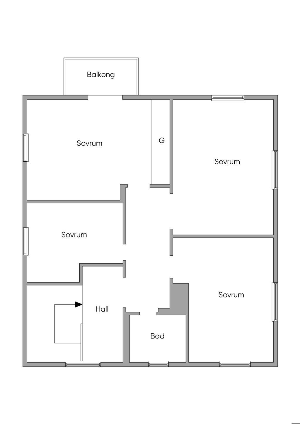 Planritning övre plan