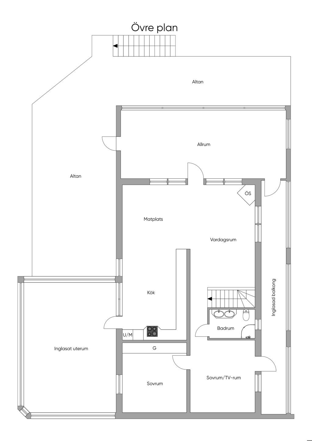 Planlösning Övre plan