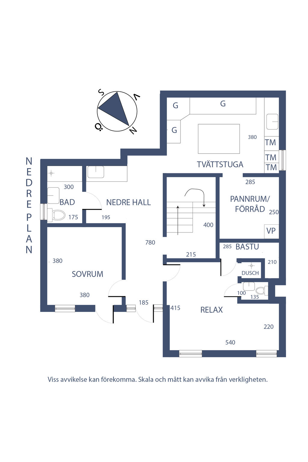 Planlösning, nedre plan