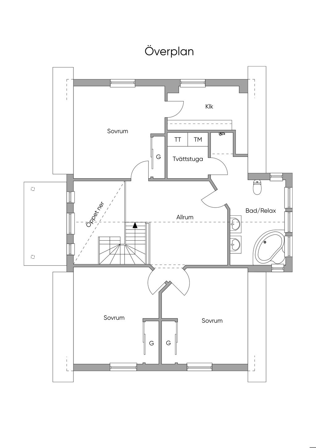 Planlösning övre plan