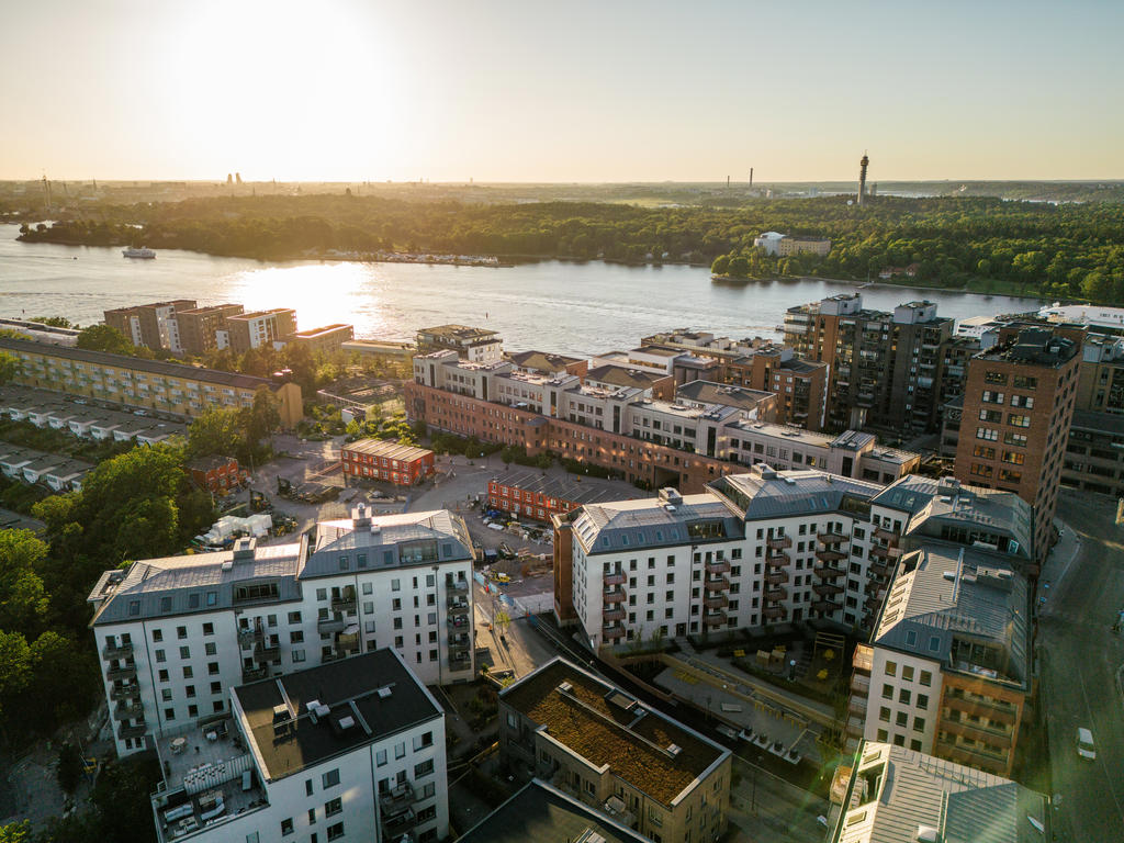 Säljaren bild- taget med drönare 