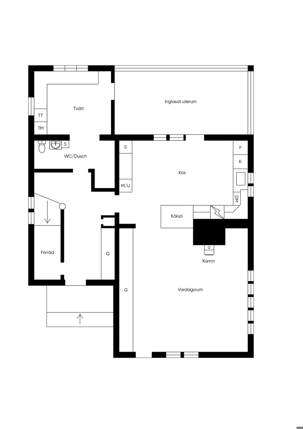 Planlösning Hus 1 entréplan