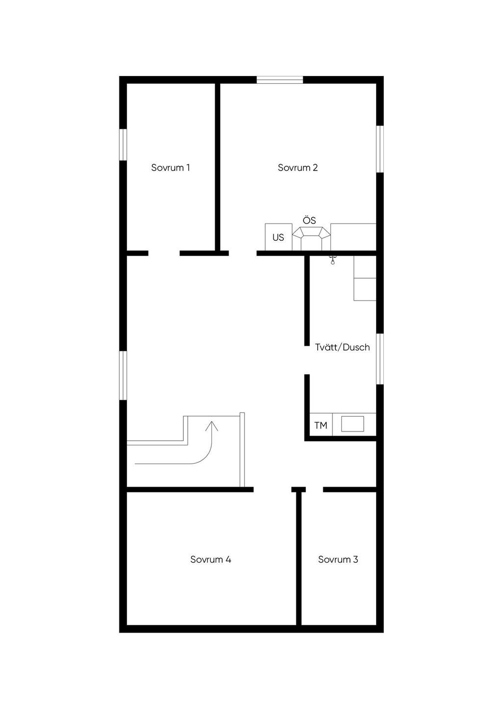 Planlösning Hus 2 övre plan