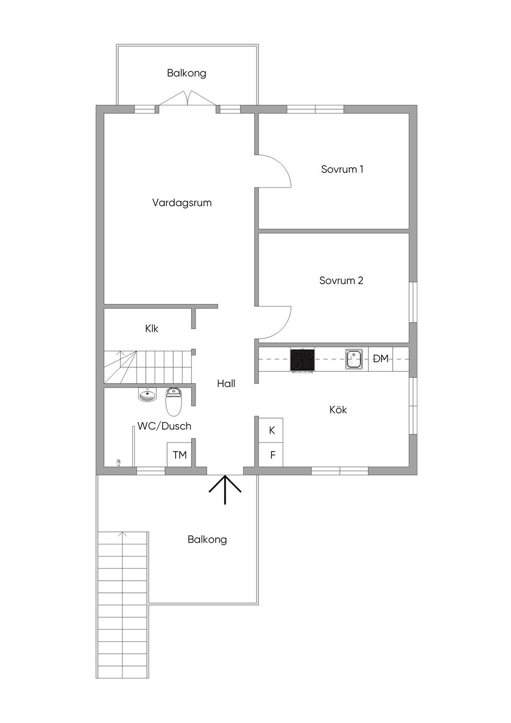 Entréplan (1 tr. upp från markplan)