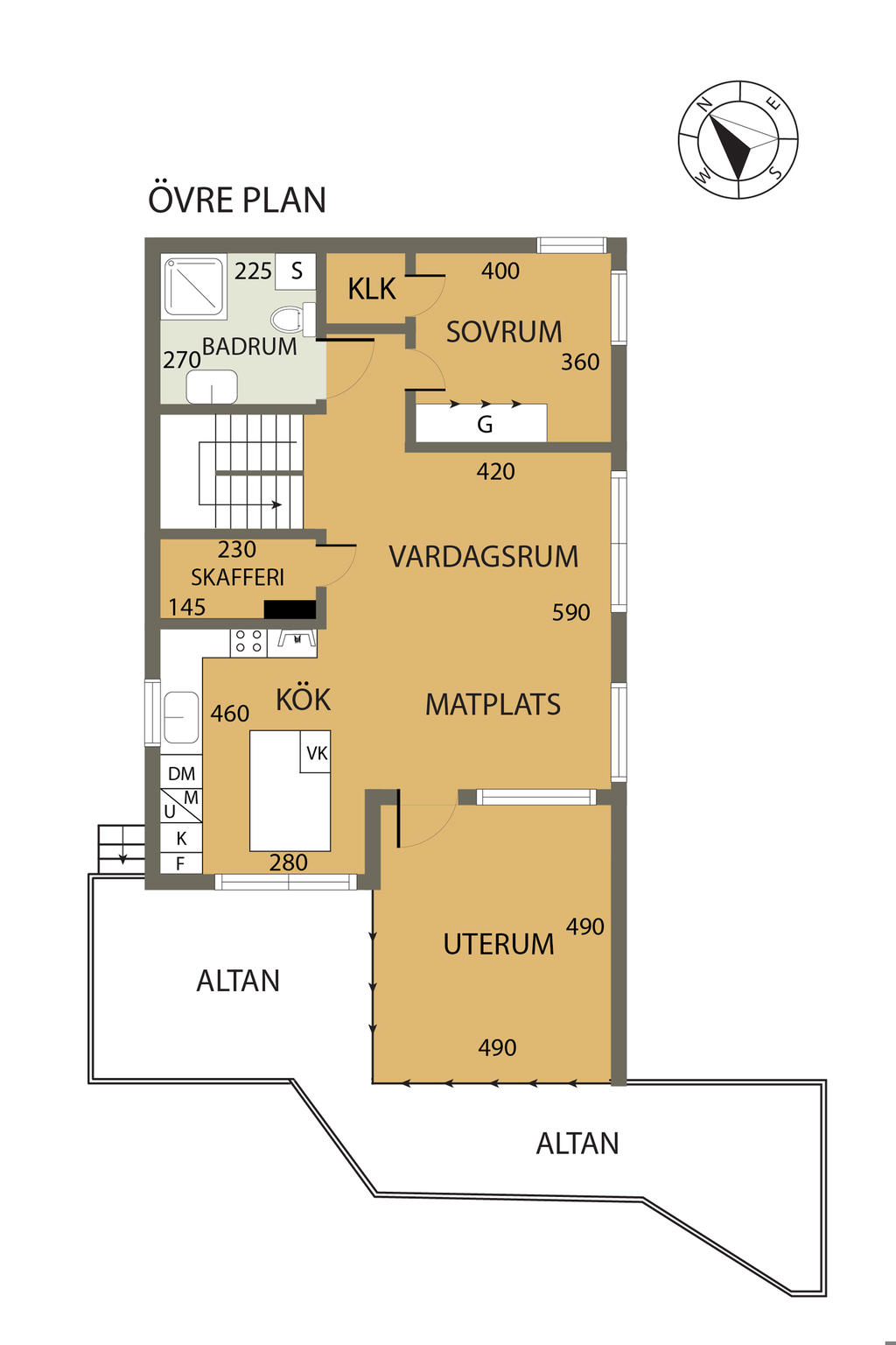 Planritning Övre plan