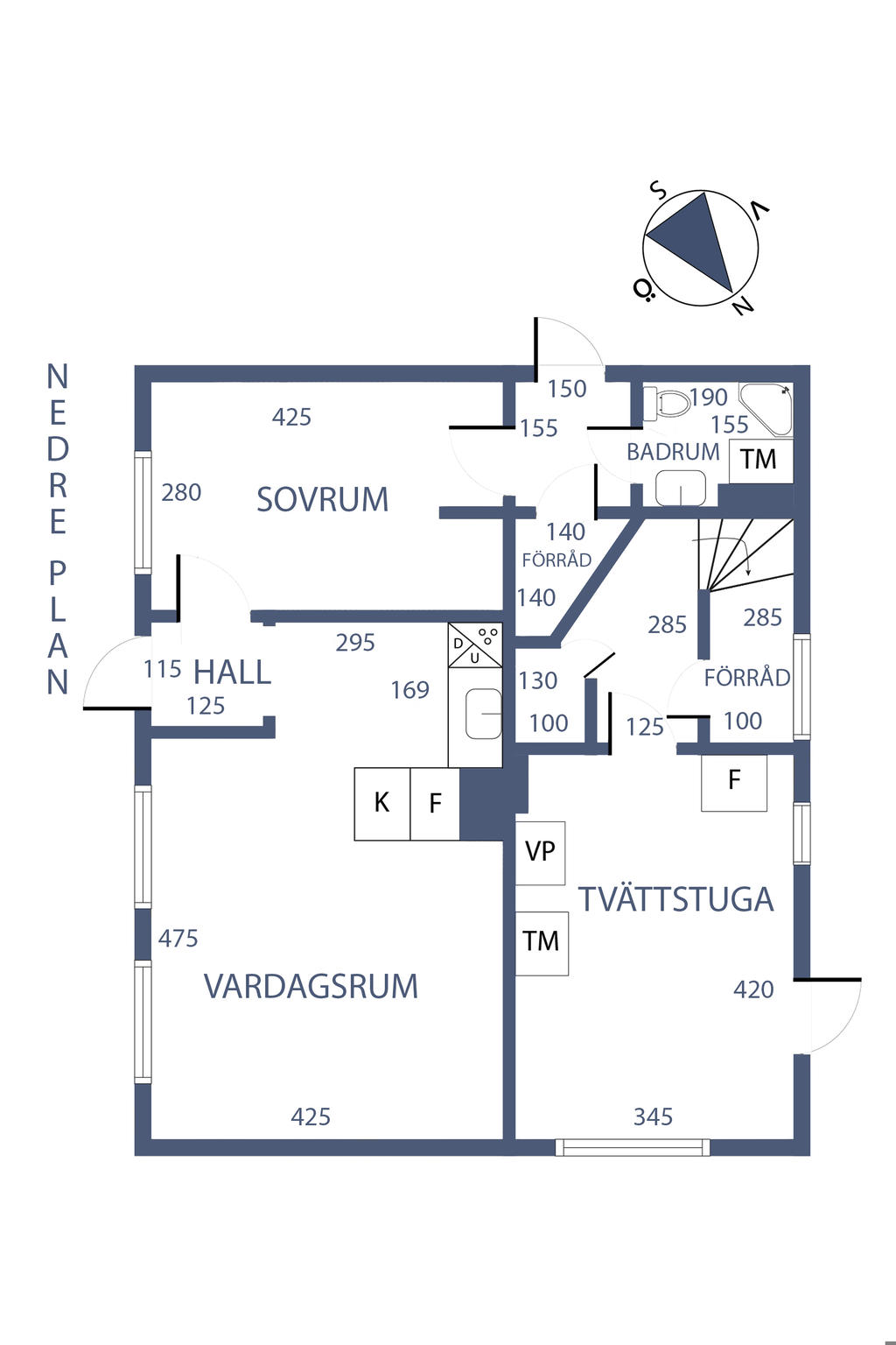 Planlösning, nedre plan