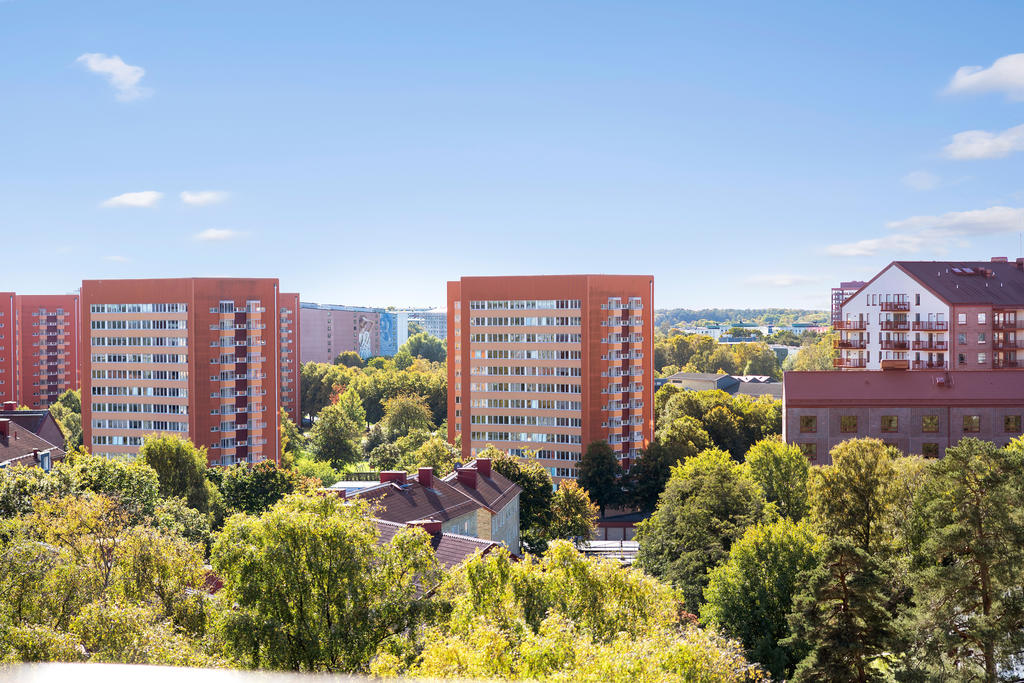 Härliga vyer över området från balkongen