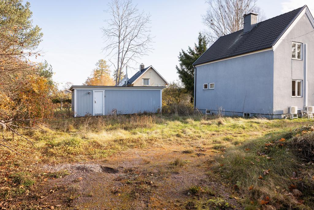 Byggbod på husets baksida