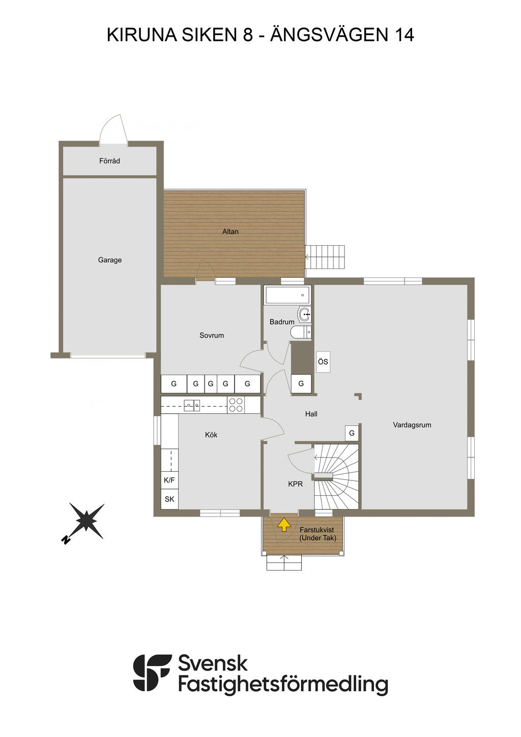 KIRUNA SIKEN 8 - ÄNGSVÄGEN 14 - 2D - Ritning Entréplan