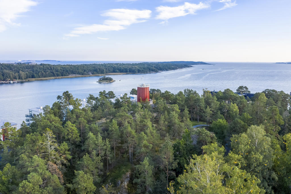 Utsikten och vattentornet på Trehörningen.