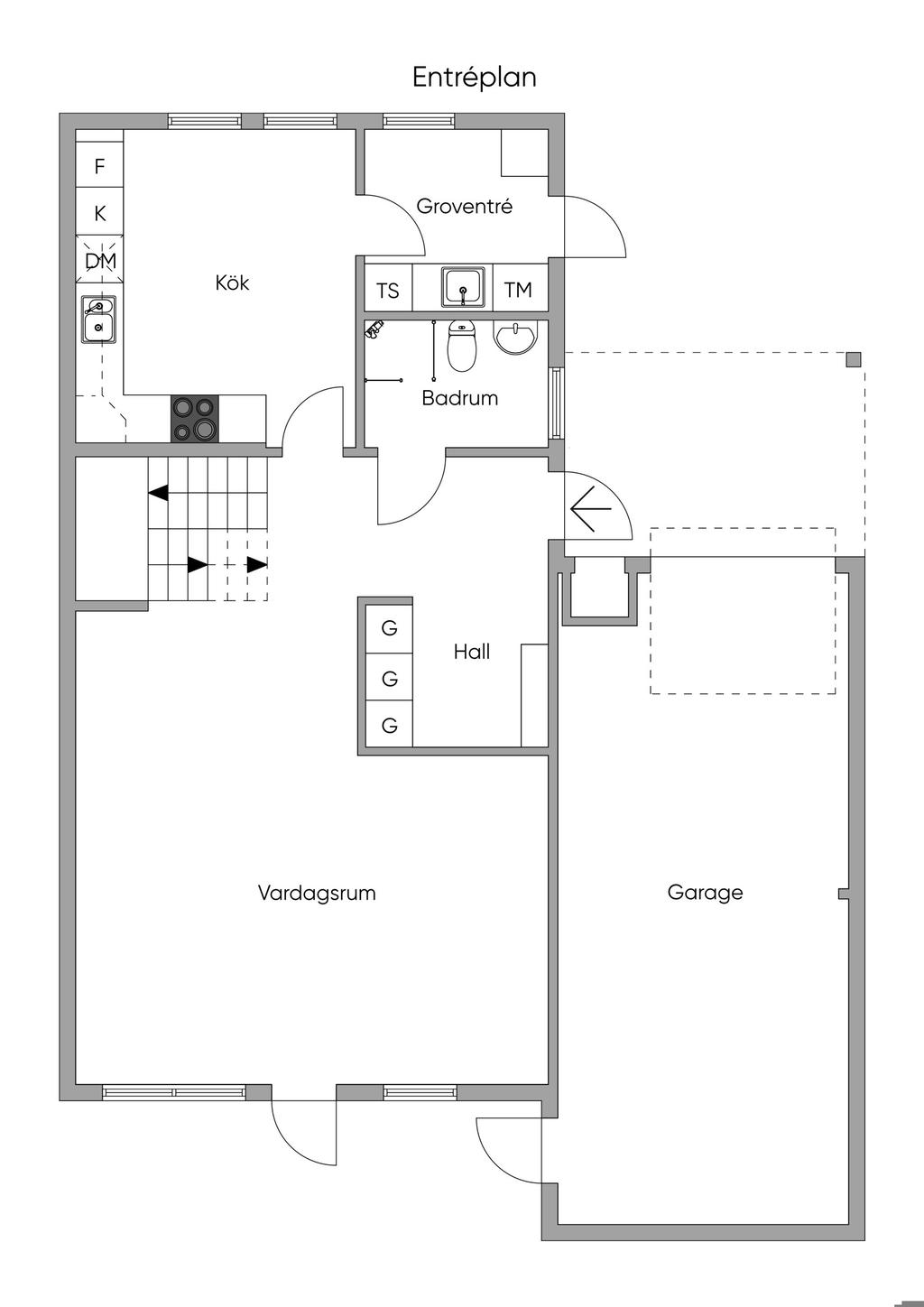 Planlösning, entréplan