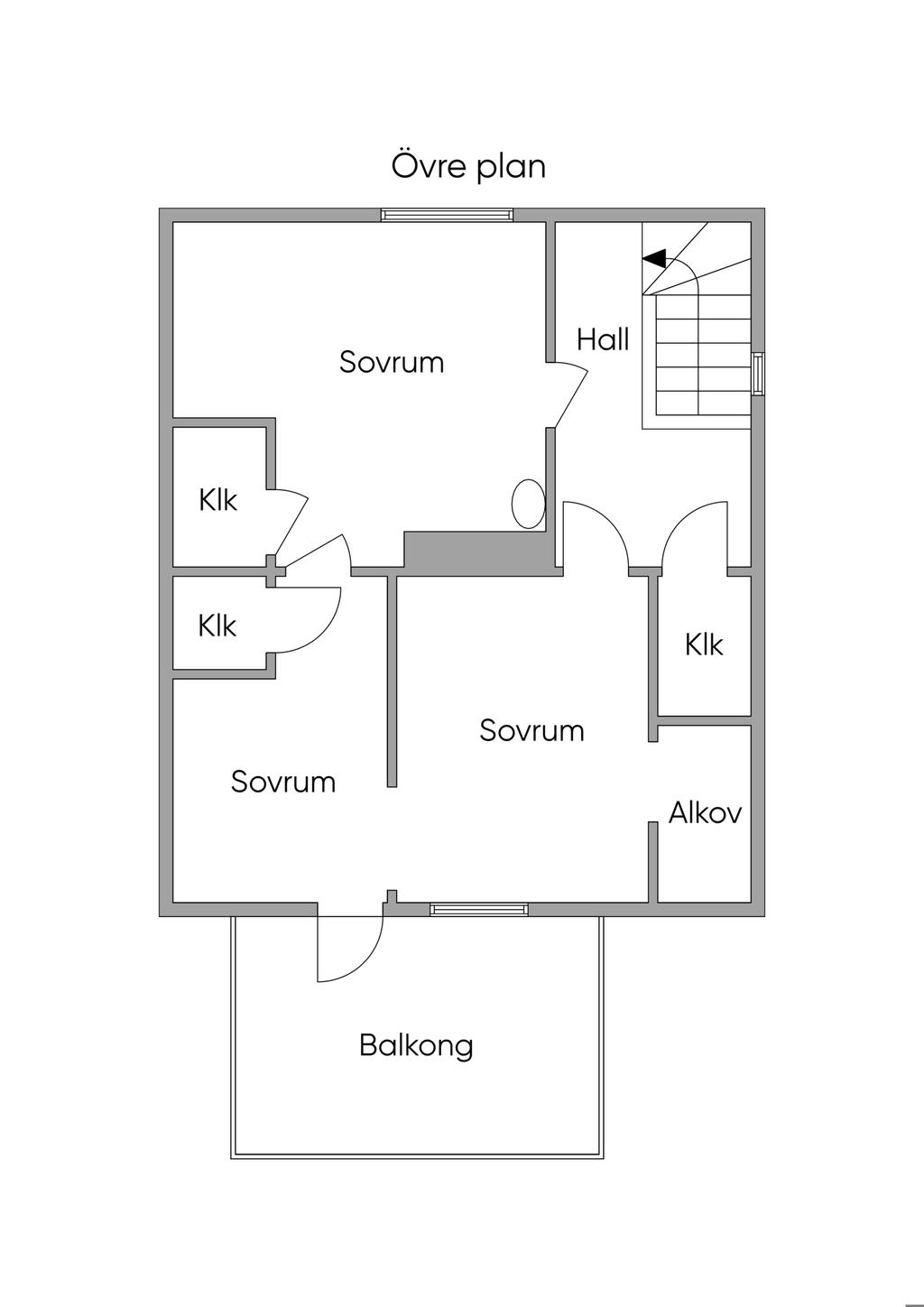 Planlösning Övre plan