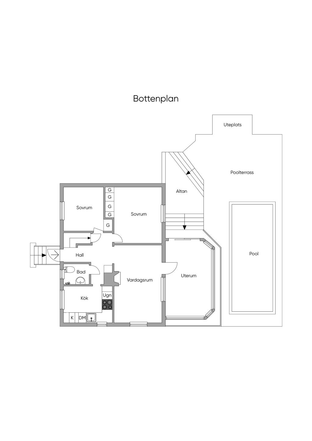 Planritning. Bottenplan