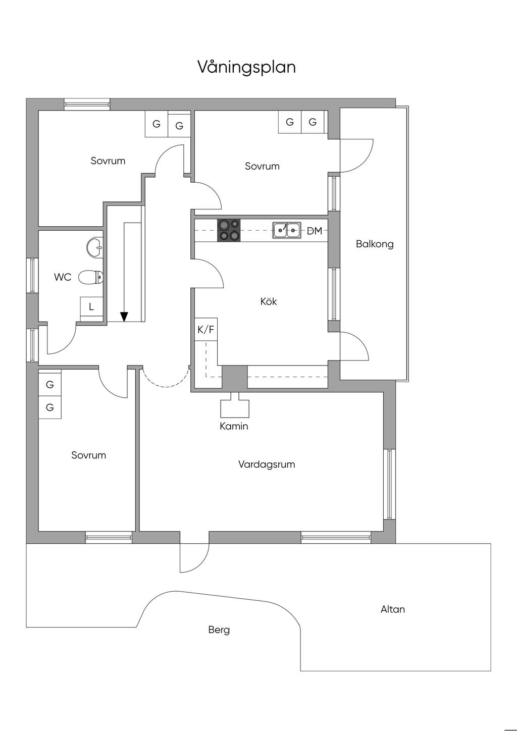 Planlösning övre plan